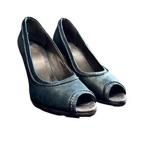 Gorgeous Timberland Leather Wedge Green Heels Women's 7M